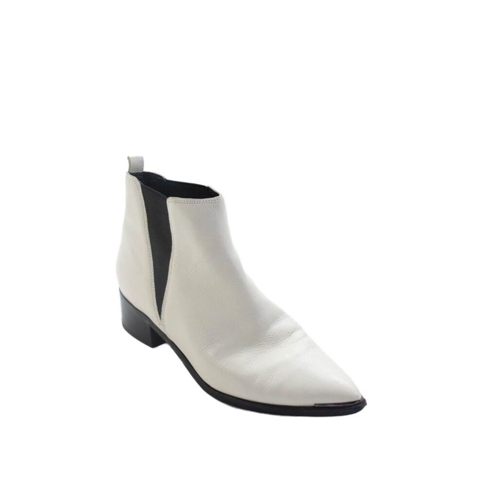 Marc Fisher LTD. Womens Leather Pointed To Ankle Boots White Size 7M